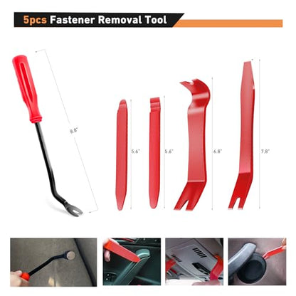 GOOACC 120PCS Car Bumper Push Retainer Clips & Nylon Fasteners Rivet Kit 6mm 7.6mm 8mm 8.8mm 10mm Door Trim Panel Clips, 5PC Fastener Remover - color: 120 Clips + 5 Tools
