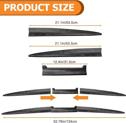 Universal Carbon Fiber Pattern Spoiler for Sedan, Coupe, Hatchback | 3-Section Adjustable & Cuttable | No-Drill Installation with 3M Tape | 40-55 Inches - color: Carbon fiber black
