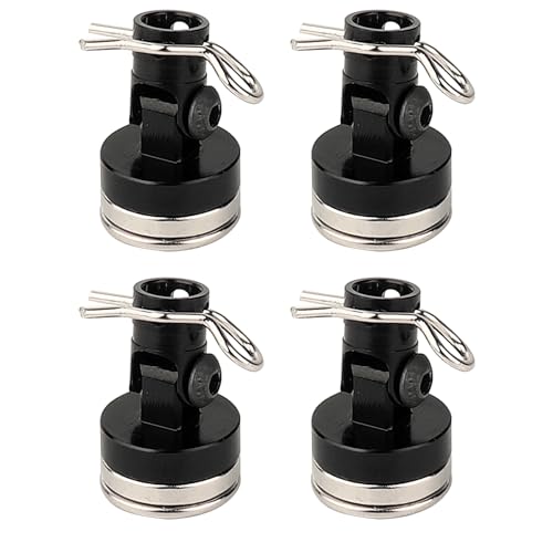 4PCS RC Magnetic Body Post with Clips,Alloy Magnetic Stealth Invisible Body Shell Mount Column Compatible with HSP Redcat Himoto Traxxas SCX10 4WD 1/10 RC Car (Black)