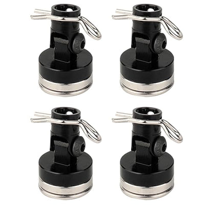 4PCS RC Magnetic Body Post with Clips,Alloy Magnetic Stealth Invisible Body Shell Mount Column Compatible with HSP Redcat Himoto Traxxas SCX10 4WD 1/10 RC Car (Black)