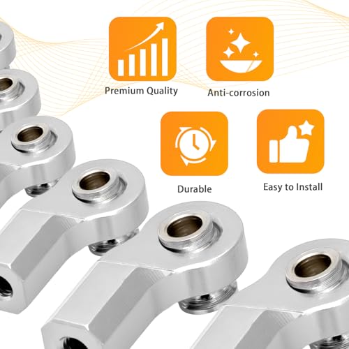 6PCS M3 Tie Rod End Joint Bend Ball Head Holder Linkage Aluminum 4.8mm Ball Cup Compatible with 1/10 Axial SCX10, Traxxas TRX-4, Tamiya CC01, Redcat Gen7, HSP RC Crawler/Trucks (Silver) - color: White