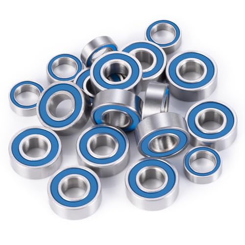 LSG 18pcs Ball Bearings for Arrma 1/10 Tamiya Grasshopper Lunchbox Hotshot | Rubber Sealed Bearing Kit 1/10 RC Car Upgrade Parts Blue 5x8x2.5mm 5x11x4mm
