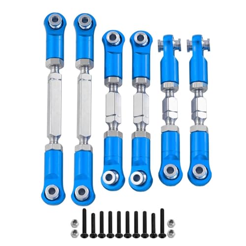 RC Cars Parts for Arrma for Mojave 4x4 4s for Blx 1/8 Aluminum Alloy Steering Link Rod Set Rc Monster Trucks Car Parts(Blue)