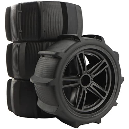 1/10 RC Paddle Tires Wheels 12mm Hex Snow Grass Tyer PX9200-29A for High Speed 9125 X07 X08 X17 RC Cars 9201E 9205E 9206E 200E 201E RZ001G-A 104009 2995 Trucks(4 Pieces) - color: 4pcs, size: 1:10