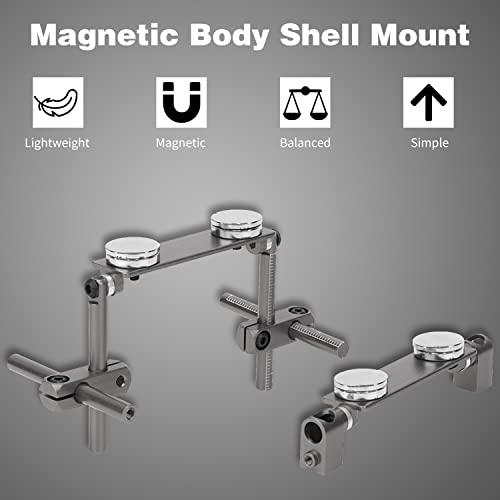 Magnetic RC Body Mount Kit, Strong Flat Magnets and Posts for 1/10 Scale Cars, Allows Quick Body Removal for Maintenance and Customization