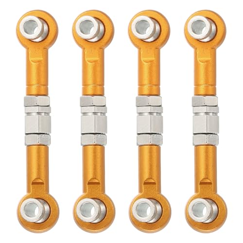 MECCANIXITY 4 Pcs Steering Servo Turnbuckle Rod RC Aluminum Alloy Linkages for HSP 1/10 94123 On-Road RC Car (Gold Tone, 38mm) - color: Gold Tone, size: 38mm