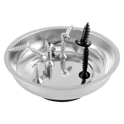 FUNSUEI 8 Packs 6 Inches Magnetic Tray, Stainless Steel Magnetic Bowl, Round Magnetic Parts Tray for Pins, Screws, Bolts, Nuts, Small Parts - color: Silver, size: 8PCS 6In