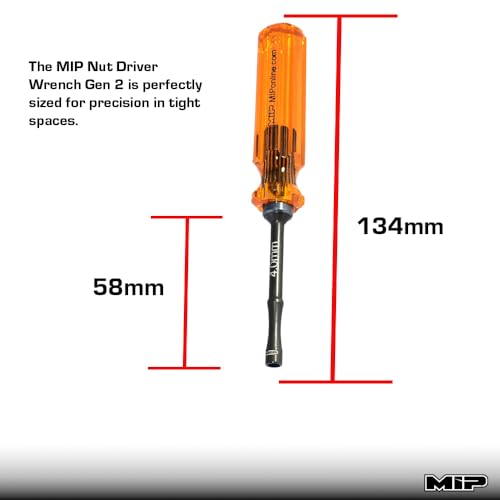MIP 9801 4.0mm Metric Hex Nut Driver RC Tool – Precision Grip Hex Screwdriver with Deep Socket for RC Car Repair, Made 100% in USA - size: 4.0mm