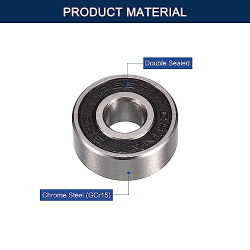 R3-2RS Deep Groove Ball Bearings, ID 3/16" x OD 1/2" x Width 10/51" Double Rubber Sealed Ball Bearing Pre-Lubricated Chrome Steel Z2 Lever 10pcs - size: R3-2RS 3/16"x1/2"x10/51"