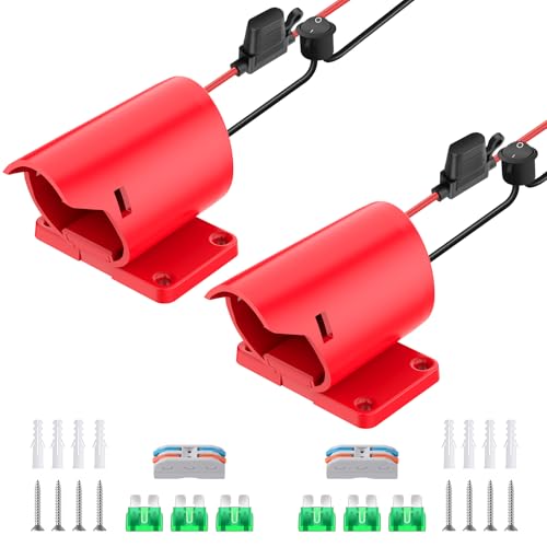 2 Packs Power Wheel Adapter for Milwaukee M12 Battery Adapter 12V Battery Conversion Kit with Switch, Fuse & Wire Terminals, 12AWG Wire, Power Connector for DIY Rc Car Toys and Robotics - size: 2 Pack