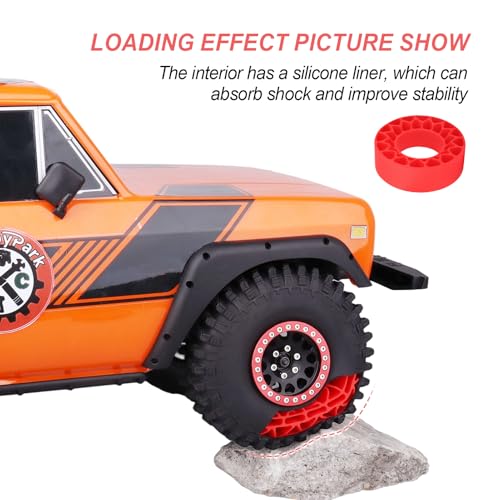 HobbyPark 1.9 Silicone Inserts Foam Rubber Insert fit 118-122mm Tires 4.75" for 1/10 Scale RC Crawler 1.9" Wheel Tires, Super Soft, Replacement of Sponge Foams 4pcs (Red) - color: Red