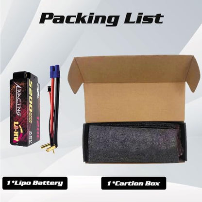 CNHL 2S Shorty Lipo Battery 5200mAh 120C 7.6V High Voltage Hard Case with EC3 Plug for RC Car Airplane Truck 1/8 1/10 RC Vehicles