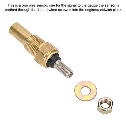 Universal Brass Electrical Sender, Coolant Temperature Sensor, Water Temp Temperature 1/8 NPT Electrical Sender Transmitter Sending Unit Temp Sensor