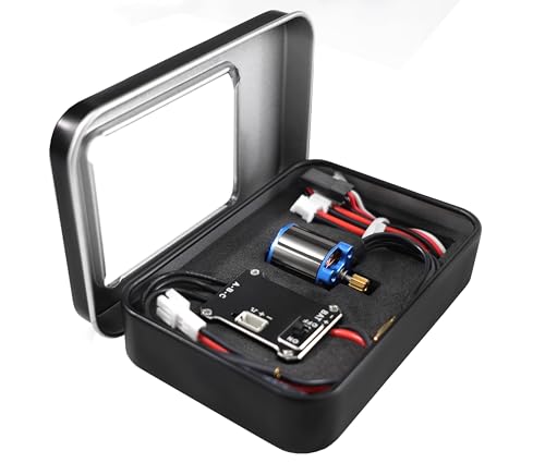 SCX30 Brushless Motor ESC Combo 25A 5000KV External Rotor Upgrade for Axial SCX30, 1/30 RC Crawler Brushless Power System Aluminum Case, High Torque Low Speed Off Road Motor Kit