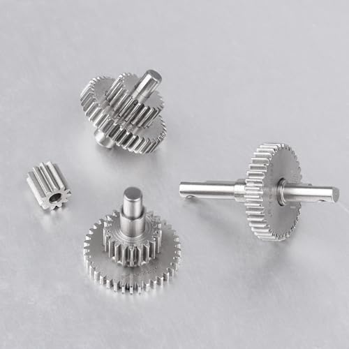 9.7:1 Stainless Steel Overdrive Transmission Gear for TRX4M Stock Speed Gears Pinion Set Replacement 1/18 RC Crawler Car - size: 9.7:1