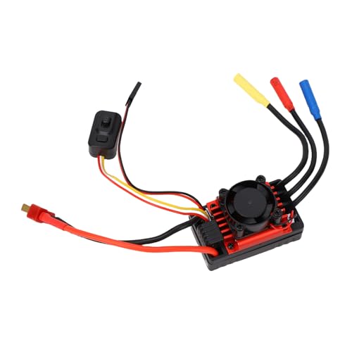 LICAEVEY RC Car ESC Brushless 60A, Electronic Speed Controller 1/10, Water Proof with Cooling Fan, Programmable for RC Truck Buggy, 5.85V 3A BEC, Multi Protection Off Road On Road