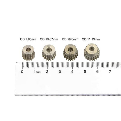 HARFINGTON 48P Hardened Pinion Motor Gear Set 4pcs 16T 17T 18T 19T Fit 1/8 inch RC Motor Shaft 48 Pitch 7075 Aluminum Gears for RC Car, with Hex Key - style: 16T 17T 18T 19T