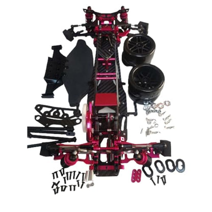 Alloy & CF 1/10 Chassis D5 MR V2 Frame Kit RC 2WD Drift Car Rear Drive