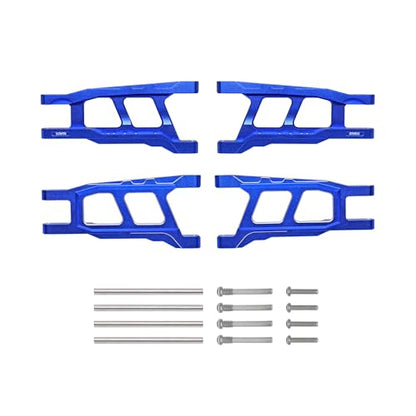 Aluminum Suspension A Arms for 1/10 Traxxas Rustler Slash Stampede Hoss 4WD 4x4 Upgrade Parts Replacement of Part 3655 (Dark Blue) - color: Dark Blue