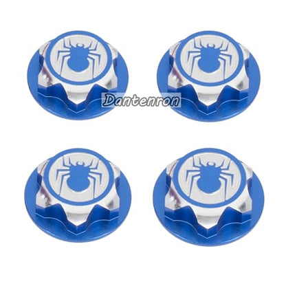 4PCS RC 17MM Hex Wheel Nut Dustproof Anti-Skid Mount Cap CNC Aluminum Compatible with 1/8 Buggy Off Road Monster Truck Car Traxxas X-Maxx Summit E-Revo HPI HSP Losi Kyosho Tamiya (Blue) - color: Blue