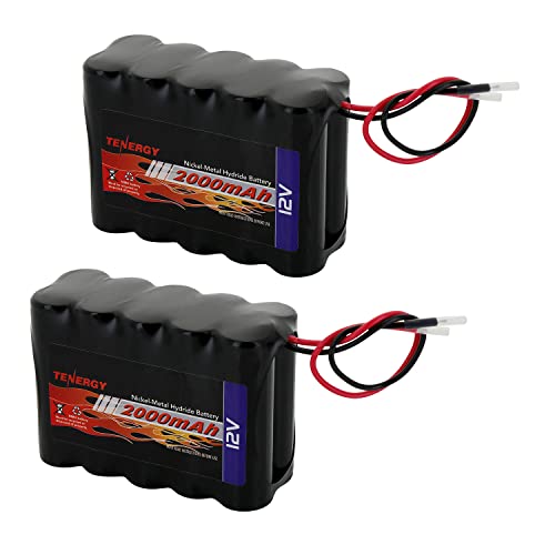 Tenergy 2 Pack 12V 2000mAh Battery Packs RC Battery w/Bare Leads for RC Airplanes, RC Car, DIY and More - size: 2 Pack