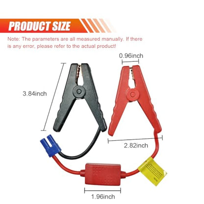 EC5 Car Emergency Jumper Starter Cable, Portable Car Booster Cable Replacement with Battery Clamp, 12V 10AWG Alligator Clip, Mini Jumper Cables Connector