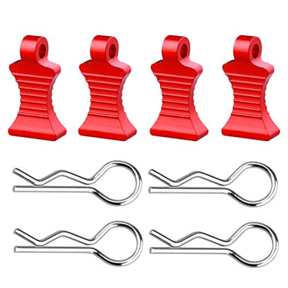 Metal Bumper Mount Set & RC Car Body Clips w/Pull Tabs for TRX-4 Axial SCX10 SCX10 II 90046 SCX10 III AXI03007