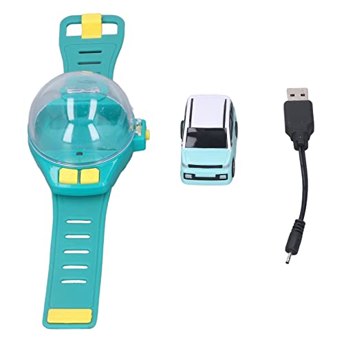 SIXRUN Mini Remote Control Car Watch Toy, USB Rechargeable, 30m Range, Silicone Strap, Green, for Boys and Girls Ages 3+ - color: Green