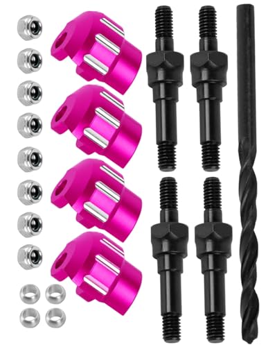 Shock Standoff Set&Shock Cap Protector Upgrade Parts for 1/8 KRATON/NOTORIOUS/OUTCAST/TYPHON 6S BLX,1/7 INFRACTION/MOJAVE/FIRETEAM 6S BLX.Shock Absorber Bracket Screw&Shock Cap.Pink - color: Pink (for1/7 1/8)