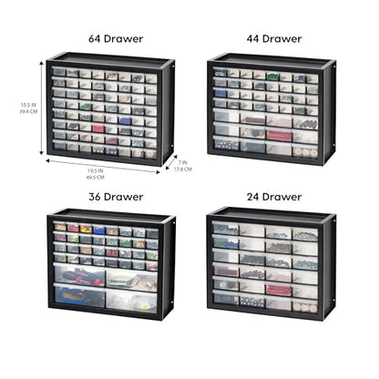 IRIS USA 36-Drawer Storage Cabinet, Garage Tool Screws, Made in USA, Black | Wall mountable, Stackable, Hardware, Electronics, Teacher Toolbox, Small Parts - color: Black, size: 36 Drawer