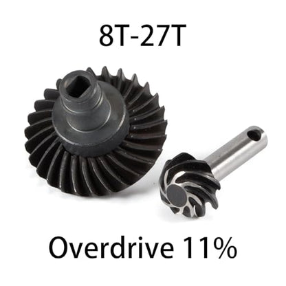 Overdrive Underdrive Helical Axle Gear Set 24/8T 27/8T 30/8T 33/8T for Axial SCX10 AR44 AR45 Capra Axle VS4-10 F9 Phoenix F10 (27T 8T) - color: 27t 8t
