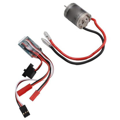 370 Brushed Motor ESC Combo, 31T High Stainless Steel Motor with 30A Brushed Electronic Speed Controller, for 1/16 1/18 Scale RC Cars