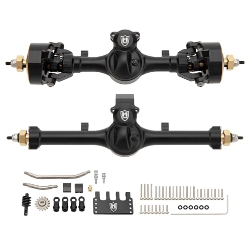 MEUS RACING 5mm ISO V2 SCX24 Axles with 3-Section CVD for Axial 1/24 SCX24 RC Crawler (Black) - color: Black