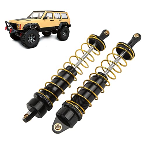 RC Shock Absorber Set 2Pcs, 115mm/4.5in Oil Pressure Adjustable Damper | For 1/10 Crawler Car Axial SCX10 90046, Assembled with Springs, Smooth Damping Response,Aluminum Build, Easy Tuning - color: Black