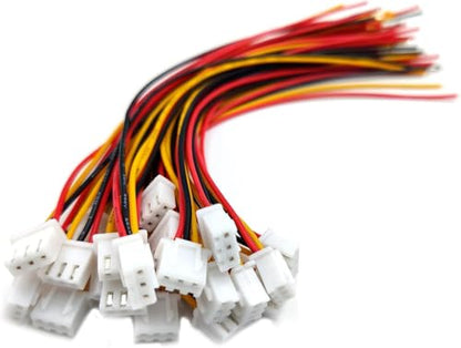 50Pcs 25Pairs JST-XH Connector Kit, XH 2.54mm 3 Pin Header Male and Female Connectors Plug Adapter with Flat Wire Cable 100mm Compatible with JST XH 26AWG - 10CM