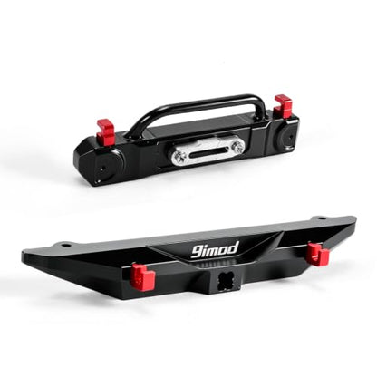 Aluminum Front & Rear Bumper for SCX30 Bronco RC Bumper for 1/30 RC Crawler Upgrades Part - color: Black