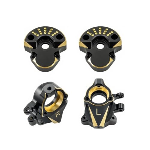 Coating Brass Steering Knuckle and Front Outer Portal Housing 68.7g Black for Redcat Ascent-18 Rc Car Upgrade Parts Crawler Accessories 1/18
