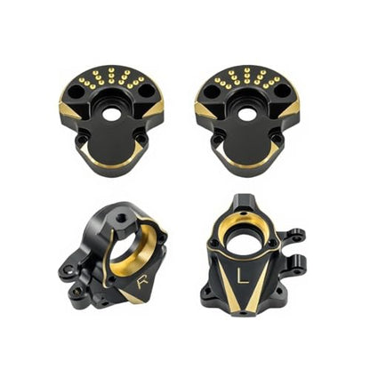 Coating Brass Steering Knuckle and Front Outer Portal Housing 68.7g Black for Redcat Ascent-18 Rc Car Upgrade Parts Crawler Accessories 1/18