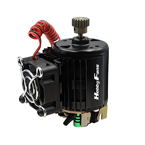 RC Motor Heat Sink with 5V Cooling Fan Fit 540 550 3650 F540 3660 3670 Size Brushless Motor Engine Heatsink for 1/10 RC Car Truck Buggy Crawler - style: Black