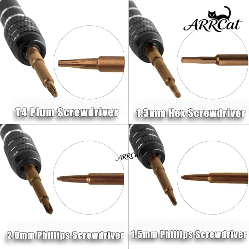 RC Screw Driver Set Tool Kit for 1/30 SCX30,1.5mm/2.0mm Phillips Screwdriver & 1.3mm Hex & T4 Plum & 6Pcs m2 Nut RC Car Repair Screwdrivers Set,for 1/30 SCX30 RC Crawler Truck Buggy,Black - color: Black - (Screw Driver Set)