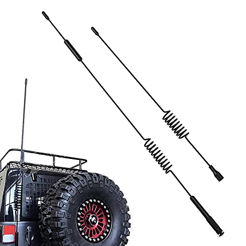 Metal RC Crawler Trailer Tow Hook Hooks Buckle Winch Shackles RC Decorations Accessories & 2Pcs 7.68" & 11.4" Metal Antenna Simulation Decoration Accessories