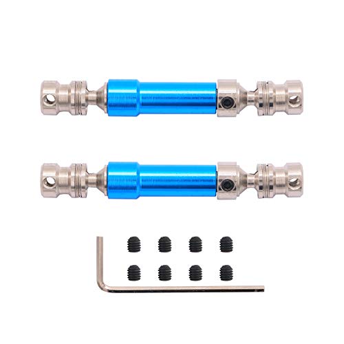 2PCS Treehobby Aluminum Alloy Universal Rear Drive Shaft Upgrade Accessories Compatible with Wltoys 12428 Fly fy-03 1/12 RC Car Desert Falcon CVD Universal Joint