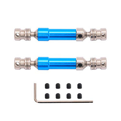 2PCS Treehobby Aluminum Alloy Universal Rear Drive Shaft Upgrade Accessories Compatible with Wltoys 12428 Fly fy-03 1/12 RC Car Desert Falcon CVD Universal Joint