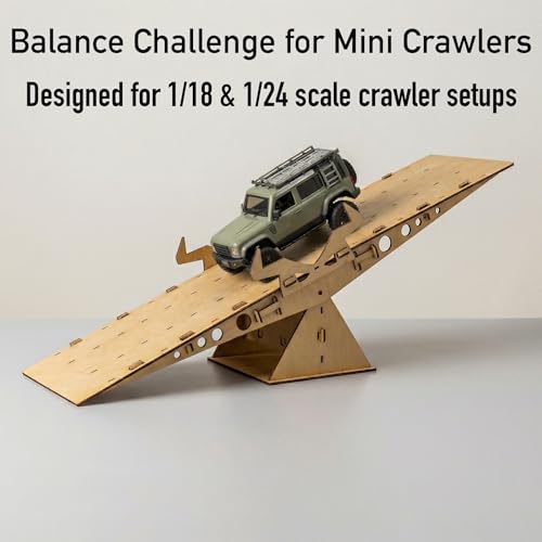 RC Crawler Seesaw Bridge, Course Obstacle for 1/18 and 1/24 Mini Crawlers (Rocking Seesaw) - size: Rocking Seesaw