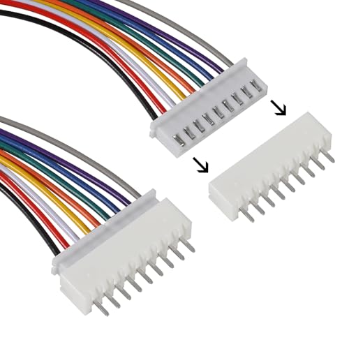 90Pairs JST-XH Connector Kit, XH 2.54mm 2/3/4/5/6/7/8/9/10 Pin Header Male and Female Connectors Plug Adapter with Flat Wire Cable 200mm 26AWG Compatible with JST XH (2/3/4/5/6/7/8/9/10P Set) - color: 2/3/4/5/6/7/8/9/10P Set