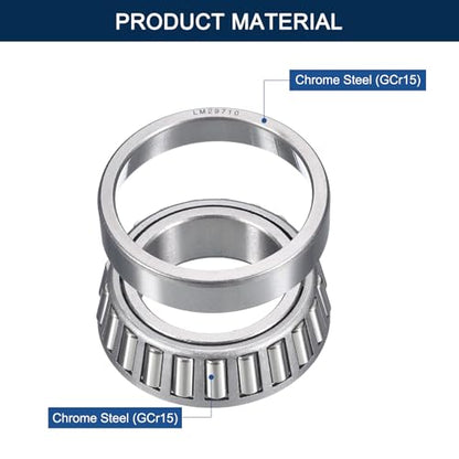 LM29749/10 Tapered Roller Bearing Cone and Cup Set | 1.5" Bore 2.5625" OD 0.71" Cup Width, Chrome Steel Taper Bearings Set, ABEC-3 - size: LM29749/LM29710