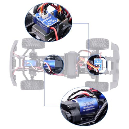 HobbyPark Brushless Motor and ESC Combo and Transmission Gearbox Assembly with Low Range Steel Gear & Programming Card for Traxxas 1/18 TRX4M Upgrades Parts