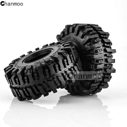 1.9 Crawler Tires 118mm 1/10 RC Rubber Mud Slingers Grappler Wheels Tyres For 1:10 Scale Rock Crawler Car Traxxas TRX4 RC4WD D90 Axial SCX10 II TF2 Gen8 Tamiya CC01 1.9" Beadlock Rims 4PCS