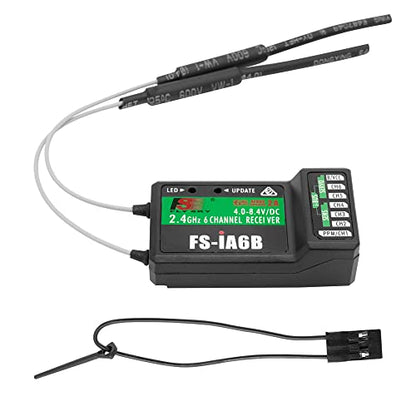 Flysky 6CH FS-iA6B Receiver Fits FS-i4 FS-i6 FS-i6X FS-i10 Transmitter | 2.4G PPM Output Flysky Receiver with iBus Port Fits RC Car RC Boat Remote Control