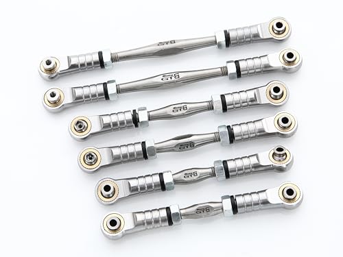 GTBRacing Titanium Alloy Front Rear Linkage Tie Rod for 1/8 RC Car TLR Losi 8IGHT XE 4WD (Gray) - color: Gray